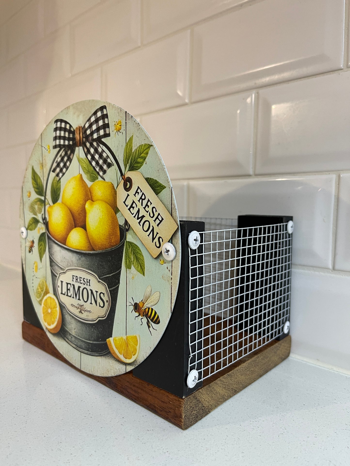 Fresh Lemons Tin Decorative Planter Box