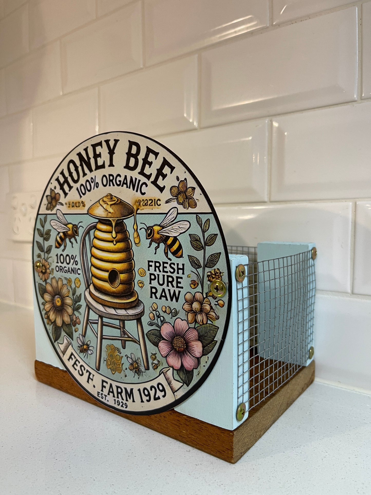 Honey Bee Tin Decorative Planter Box