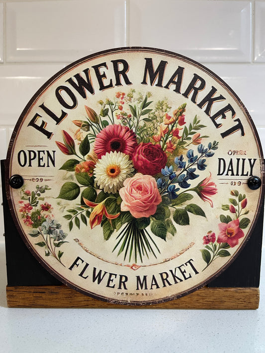 Flower Market Tin Decorative Planter Box