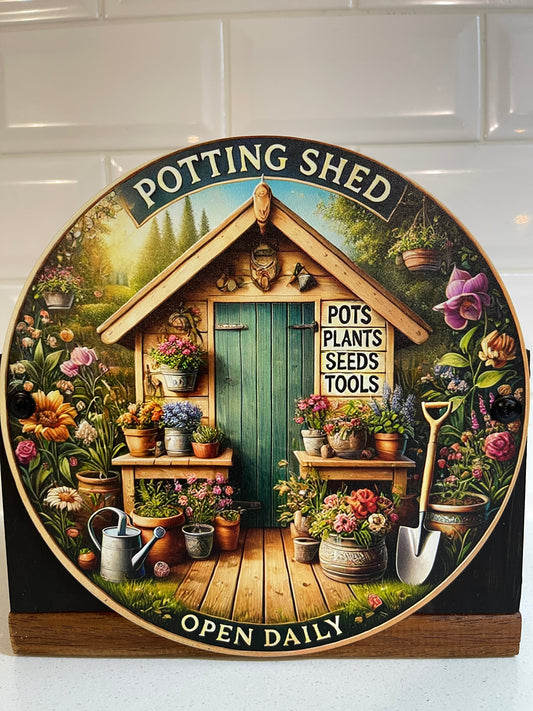Potting Shed Tin Decorative Planter Box