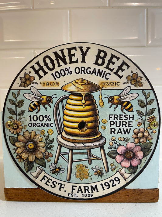 Honey Bee Tin Decorative Planter Box