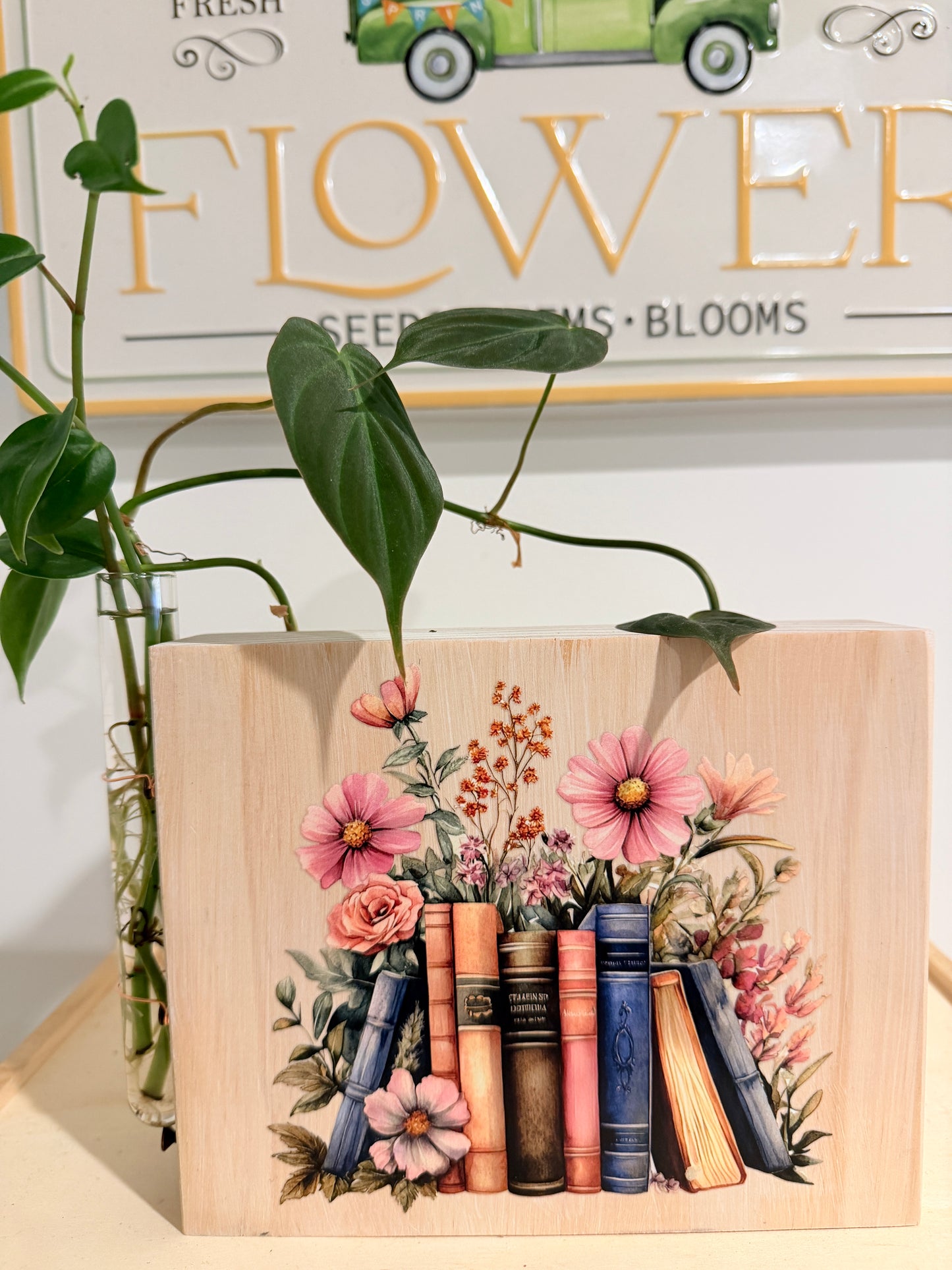 Flowers and books